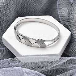 304 Stainless Steel Hinged Bangles for Women&nbsp;BJEW-A011-19P
