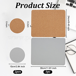 3Pcs Cork & Leather Mouse Pad&nbsp;AJEW-OC0014-75A