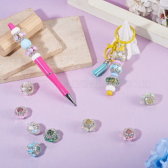 8Pcs 8 Colors Acrylic Rhinestone Rondelle Beads&nbsp;OACR-TA0004-99