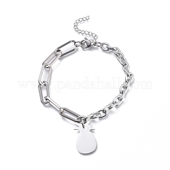 Non-Tarnish 304 Stainless Steel Paperclip Chains & Cable Chain Jewelry Sets&nbsp;SJEW-K153-54P