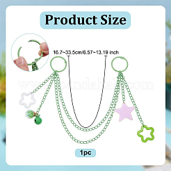 Acrylic Star Charm Iron Chain Bag Decorative Chains&nbsp;HJEW-OC00299