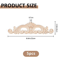 Rubber Wood Carved Onlay Applique&nbsp;DIY-WH0622-407A
