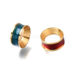 Brass Enamel European Beads&nbsp;KK-G605-08G