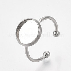 Tarnish Resistant 201 Stainless Steel Cuff Finger Rings Components&nbsp;X-STAS-T047-19A