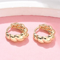 Twist Brass Hoop Earrings&nbsp;EJEW-Z102-09G