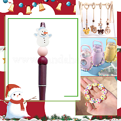 20Pcs 5 Colors Snowman Christmas Theme Food Grade Eco-Friendly Silicone Focal Beads&nbsp;SIL-CP0001-05