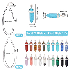 40Pcs DIY Gemstone Pendant Necklaces Making Kits&nbsp;DIY-SC0014-85