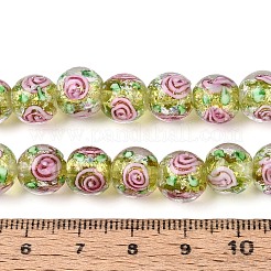 Handmade Foil Glass Beads Strands&nbsp;FOIL-N033-04D