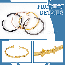 4Pcs 4 Colors Alloy Thornlet Open Cuff Bangles Set&nbsp;BJEW-AN0001-78