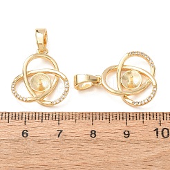 Brass Micro Pave Clear Cubic Zirconia Cup Pearl Peg Bails&nbsp;CU-K002-10G
