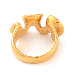 Ion Plating(IP) 304 Stainless Steel Wave Finger Rings for Women&nbsp;RJEW-S414-58B-G