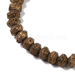 Electroplated Natural Lava Rock Beads Strands&nbsp;G-A234-F02-01B
