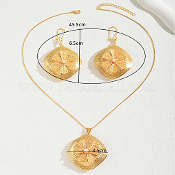 Exaggerated Iron Rhombus Flower Earrings & Pendant Necklaces Sets for Women&nbsp;FB7587