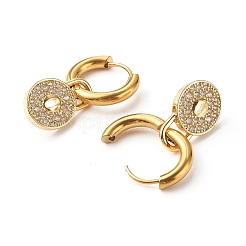 Padlock Brass Micro Pave Cubic Zirconia Dangle Earrings&nbsp;EJEW-JE04571