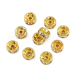 Brass Rhinestone Spacer Beads&nbsp;RB-A014-Z7mm-01G-NF