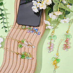 6Pcs 6 Colors Glass & Acrylic Mobile Straps&nbsp;HJEW-SC0002-90