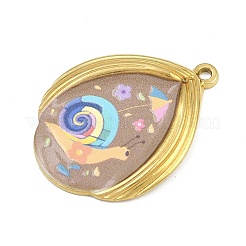 Printed 304 Stainless Steel Pendants&nbsp;STAS-P419-09G-01