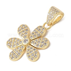 Brass Micro Pave Cubic Zirconia Pendants&nbsp;KK-K298-37G