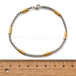 304 Stainless Steel Box Chain Bracelets for Women&nbsp;BJEW-C091-03C-GP