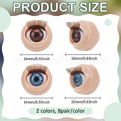 16 Pairs 2 Styles ABS Doll Craft Cartoon Movable Eye&nbsp;DIY-PH0032-37