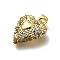 Brass Micro Pave Cubic Zirconia Pendants&nbsp;KK-C090-45G-01