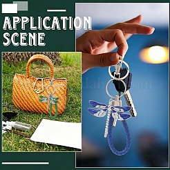 Alloy Enamel & Crystal Rhinestone & PU Leather Strap Keychain&nbsp;KEYC-YW00306-01