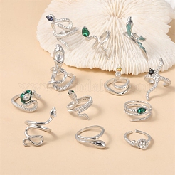 12Pcs Alloy Rhinestone Cuff Rings&nbsp;PW-WGFF40C-01