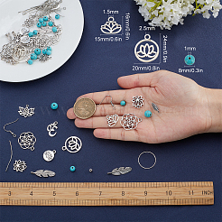 DIY Lotus Yoga Dangle Earring Making Kits&nbsp;DIY-SC0019-71