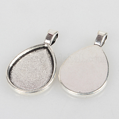 Tibetan Style Alloy Pendant Cabochon Settings&nbsp;X-TIBEP-N003-03AS