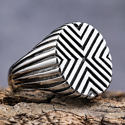 Textured 304 Stainless Steel Finger Rings for Men&nbsp;FS-WGDE9FA-04