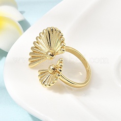Brass Cuff Open Rings for Women&nbsp;RJEW-F215-08G
