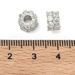 Brass Micro Pave Clear Cubic Zirconia Beads&nbsp;KK-G557-41P