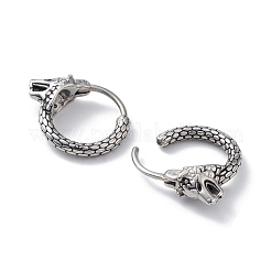 304 Stainless Steel Wolf Hoop Earrings for Men Women&nbsp;EJEW-F312-06AS