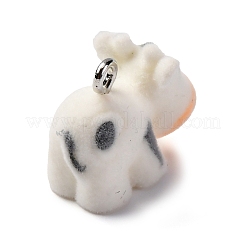 Flocky Anima Resin Pendants with Platinum Iron Loop&nbsp;FIND-S001-13B