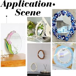 6Pcs Oval Glass Mirror&nbsp;AJEW-OC0003-19