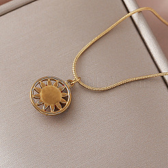 Vintage European Style 304 Stainless Steel Enamel Red Flower Pendant Necklaces for Women&nbsp;WS4572