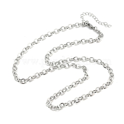 304 Stainless Steel Rolo Chain Necklaces&nbsp;NJEW-Z102-01P