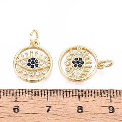 Brass Micro Pave Cubic Zirconia Pendants&nbsp;KK-T071-101G
