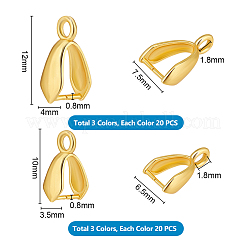6 Styles Brass Ice Pick Pinch Bails&nbsp;KK-PH0011-03