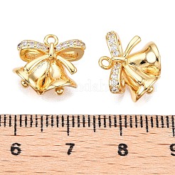 Christmas Theme Brass Pave Clear Cubic Zirconia Pendants&nbsp;KK-T073-03G