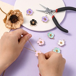 25Pcs 5 Colors Alloy Enamel Pendants&nbsp;ENAM-CJ0003-60