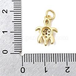 Brass Pave Clear Cubic Zirconia Pendants&nbsp;KK-G554-08B-G