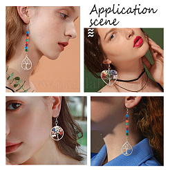 DIY Stone Tree of Life Drop Earring Making Kit&nbsp;DIY-CA0003-64
