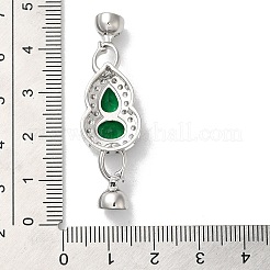 Rack Plating Brass Micro Pave Clear Cubic Zirconia Fold Over Clasps&nbsp;KK-E084-05P
