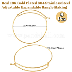 6Pcs 304 Stainless Steel Bangle Making&nbsp;STAS-BBC0008-05B