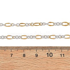 2Pcs Adejustabel Two Tone 304 Stainless Steel Oval Link Chains Necklace Making&nbsp;AJEW-JB01666