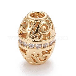 Brass Micro Pave Clear Cubic Zirconia Beads&nbsp;KK-K243-12G