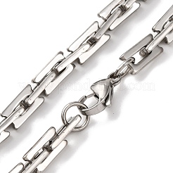 201 Stainless Steel Rectangle Link Chain Necklace&nbsp;NJEW-F222-31P