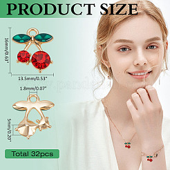 32Pcs Rack Plating Alloy Rhinestone Pendants&nbsp;FIND-ME0002-42