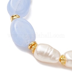 3Pcs 3 Styles Imitation Gemstone & ABS Imitation Pearl Acrylic Beaded Bracelets for Women&nbsp;BJEW-JB12157